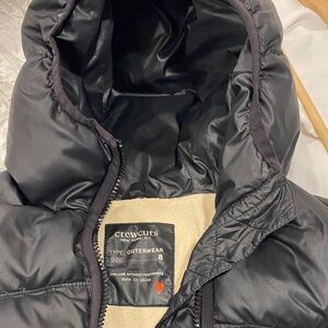 Crewcuts Charcoal Hooded Puffer Jacket - size 8 kids